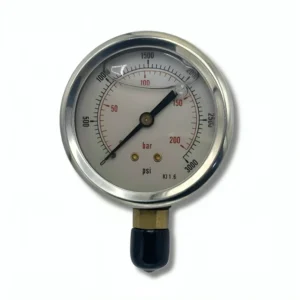 Manomètre glycérine droit 200 bar pour applications industrielles et hydrauliques