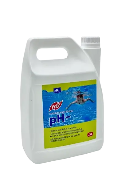 Bidon de pH moins liquide 5L Prior pour équilibrer l'eau de la piscine