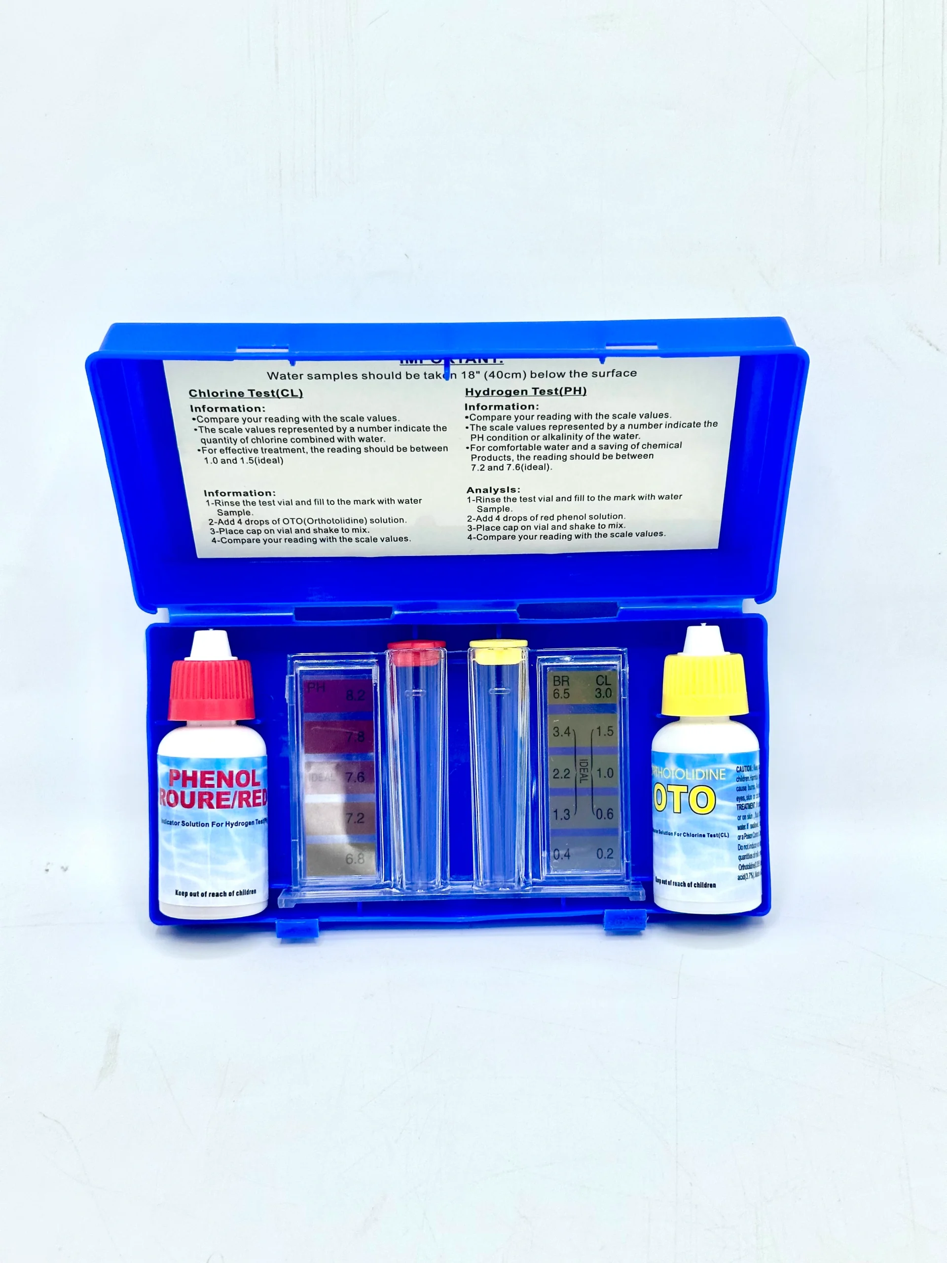 Kit d'analyse du pH et du chlore pour piscine