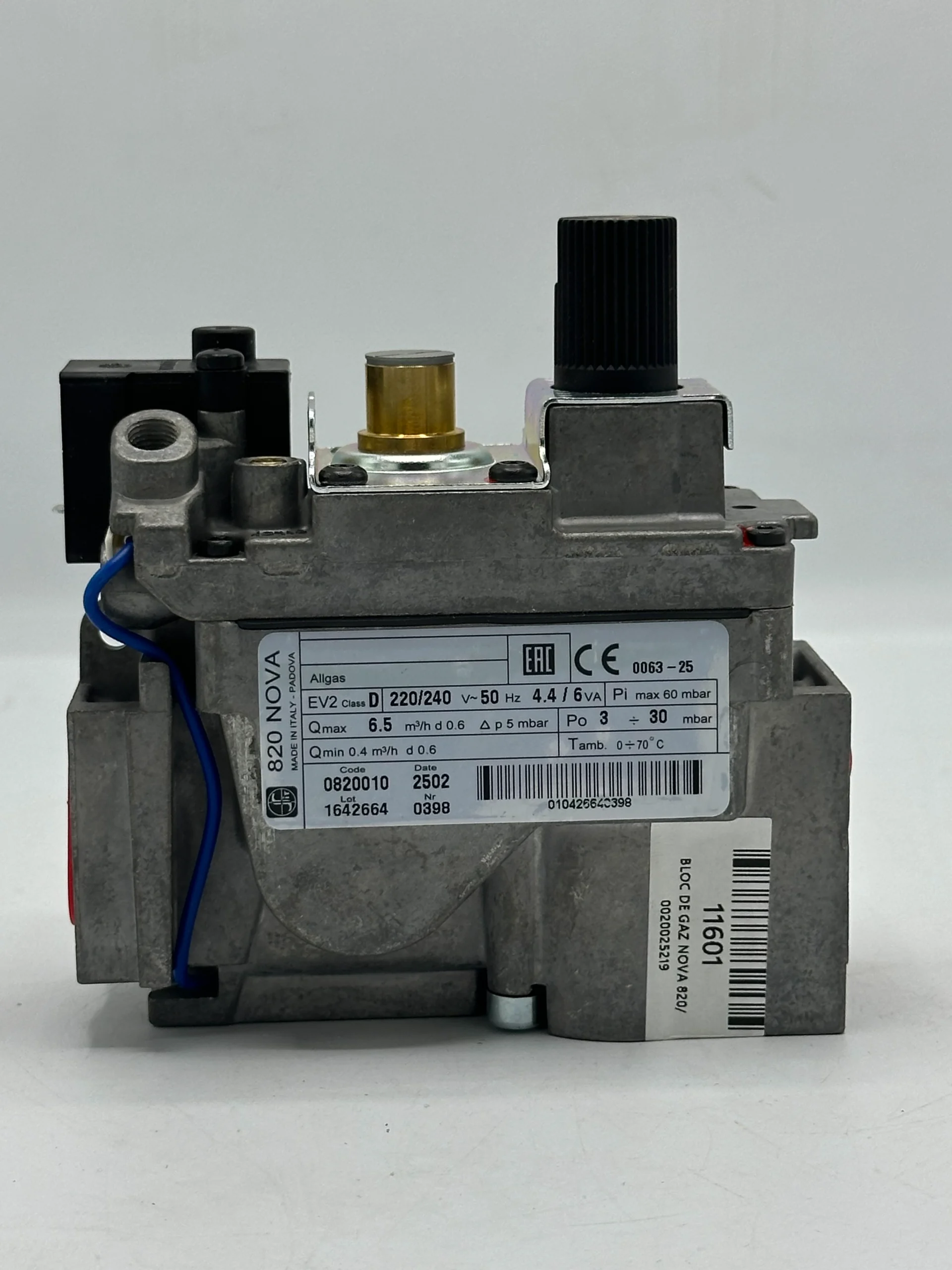 Vue avant du bloc de gaz Nova 820 S/D référence 20025219