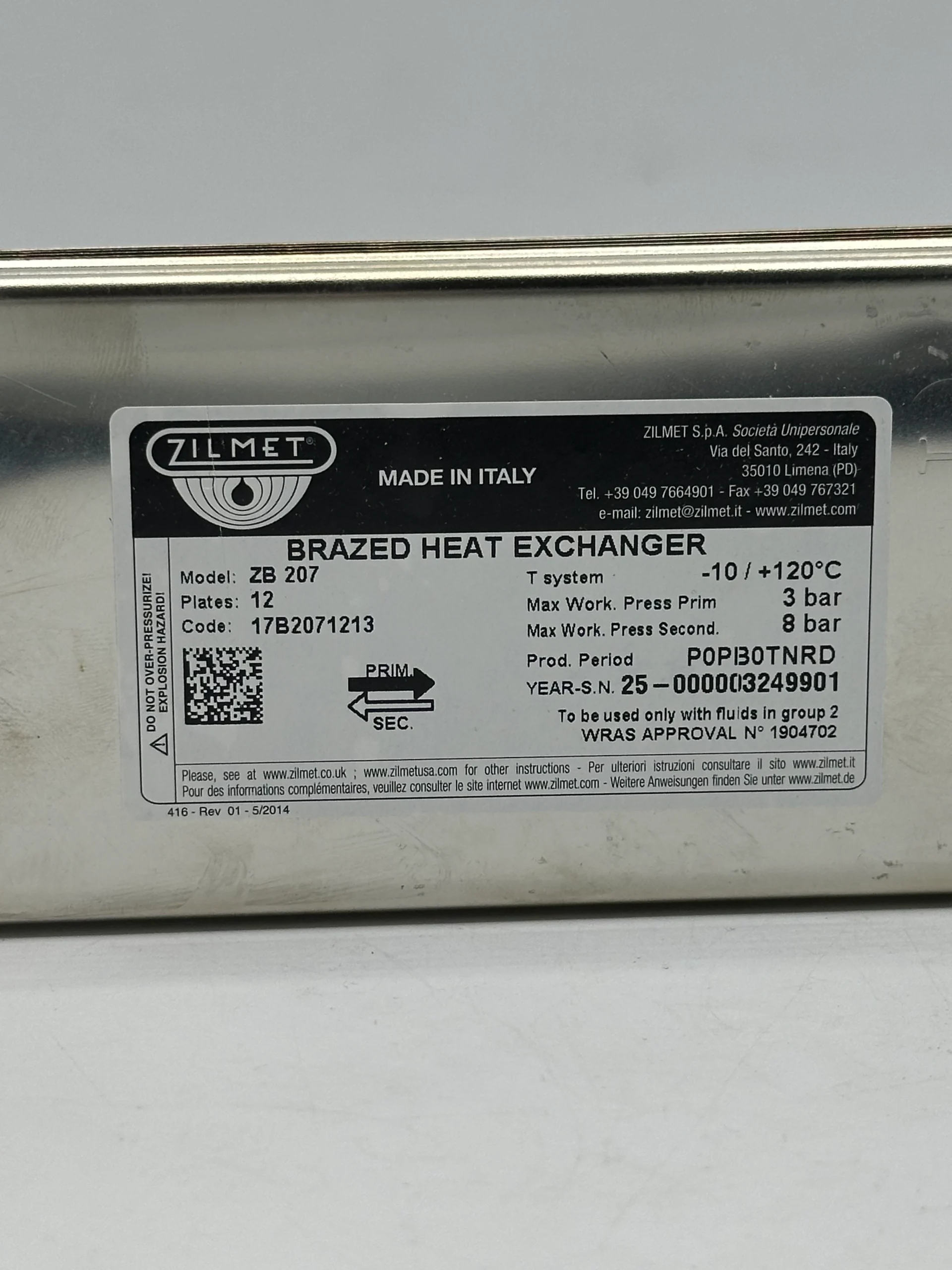 Échangeur sanitaire Saunier Duval 12 plaques 30 kW Réf. S1016600 – Image 4