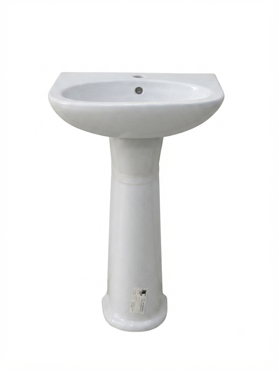 Vue de face du lavabo avec pied Dounia CL003